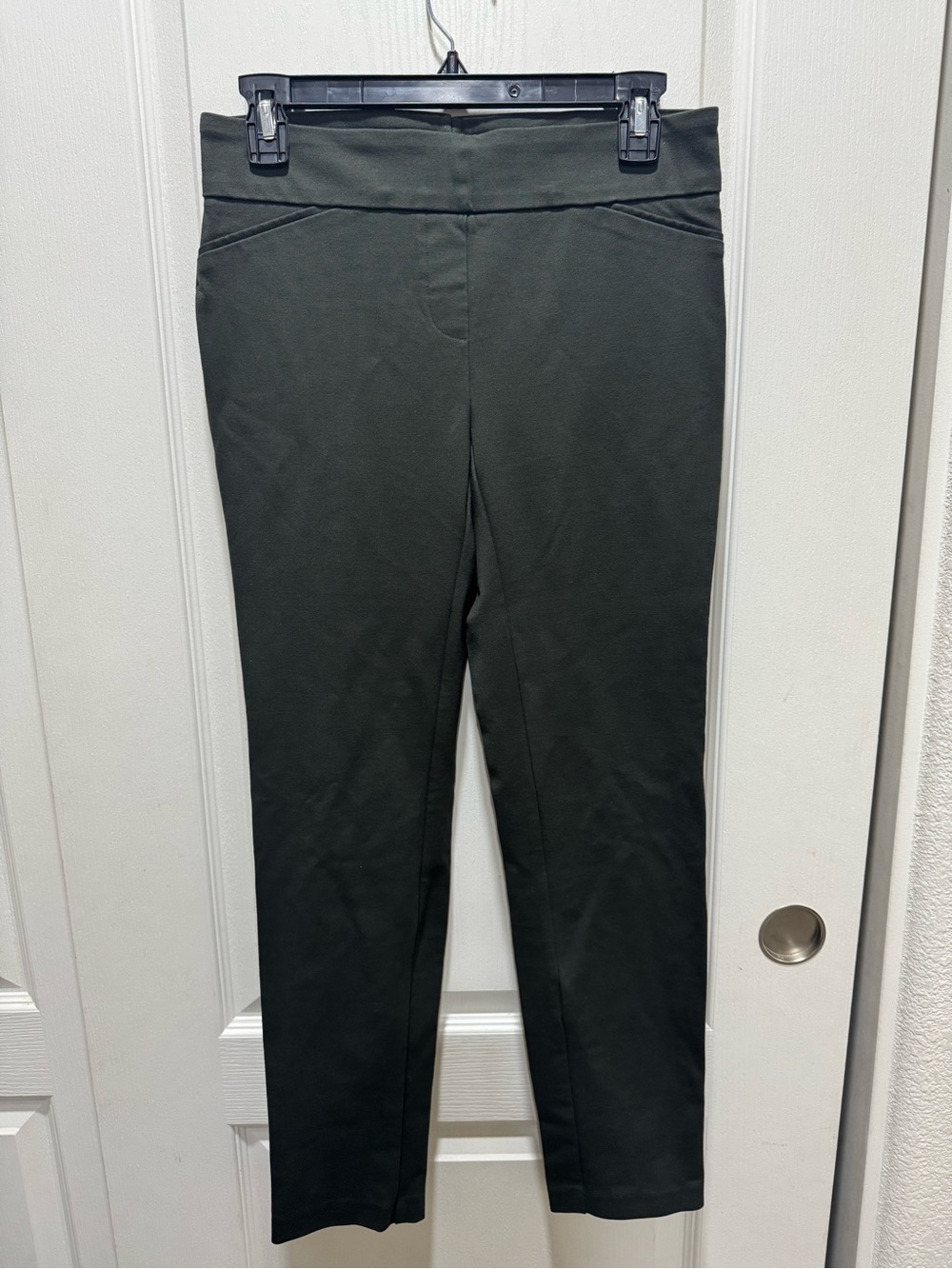 Dalia Women’s Dark Olive Pull On Stretch Pants Size Small